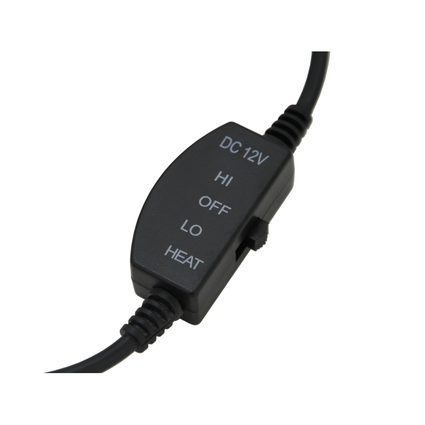 Lämmitetty istuinpäällinen termostaatilla 12V musta