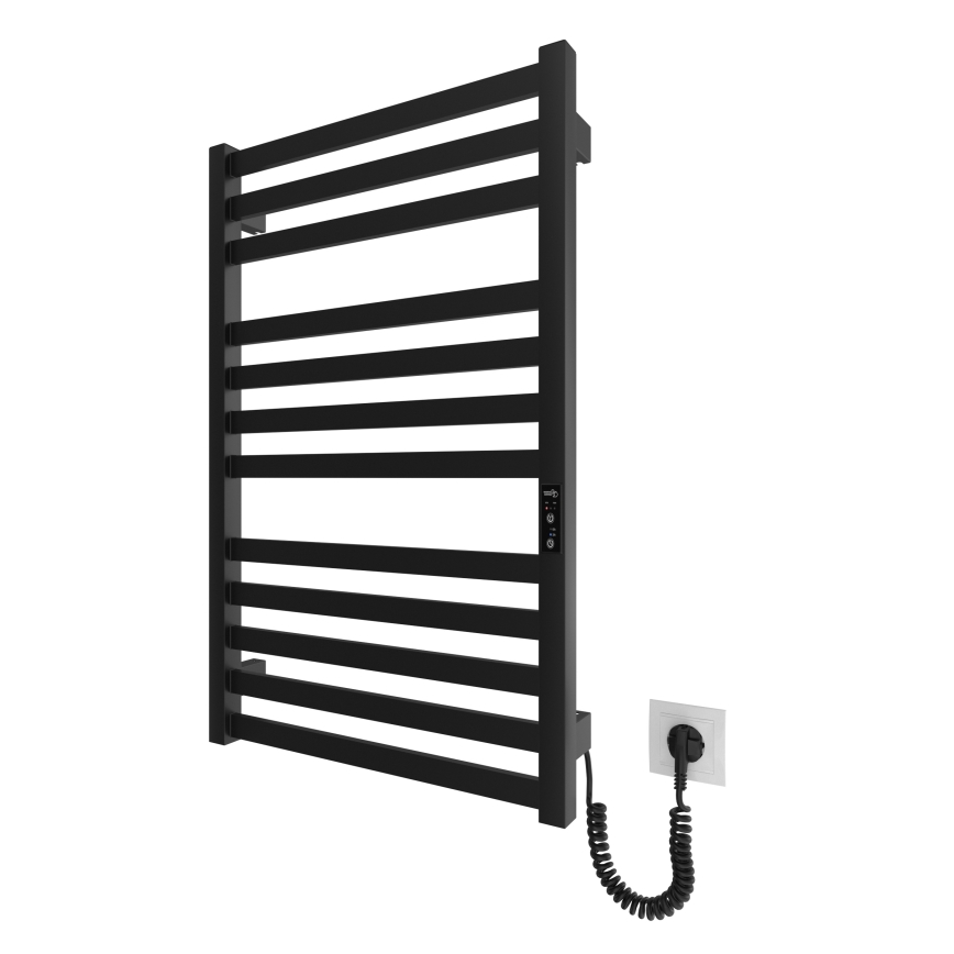 Lämmitetty pyyhekuivain tikkailla HF OXFORD 170W/230V 77x53 cm musta