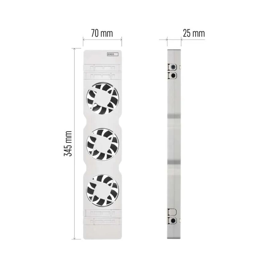 Lämmittimen alle sijoitettava tuuletin 5/230V valkoinen