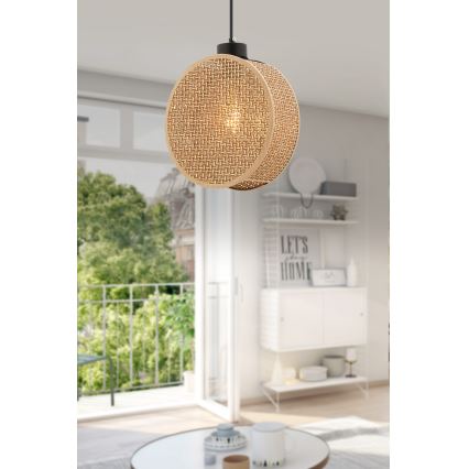 Langallinen riippuvalaisin DRUM 1xE27/60W/230V, ruskea