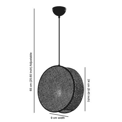 Langallinen riippuvalaisin DRUM 1xE27/60W/230V, ruskea