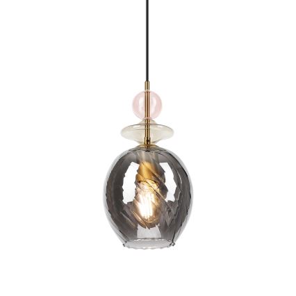 Langallinen riippuvalaisin VELLO 1xE27/15W/230V musta/savunvaaleanpunainen/beige/musta