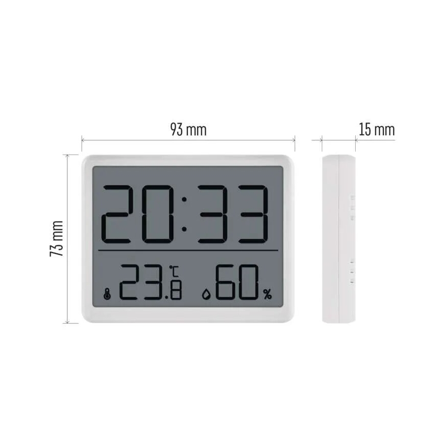 Langaton lämpömittari kosteusmittarilla 1xCR2032 valkoinen