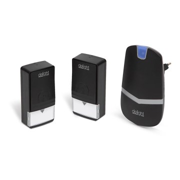 Langaton ovikello 230V + 2x painike IP44 musta