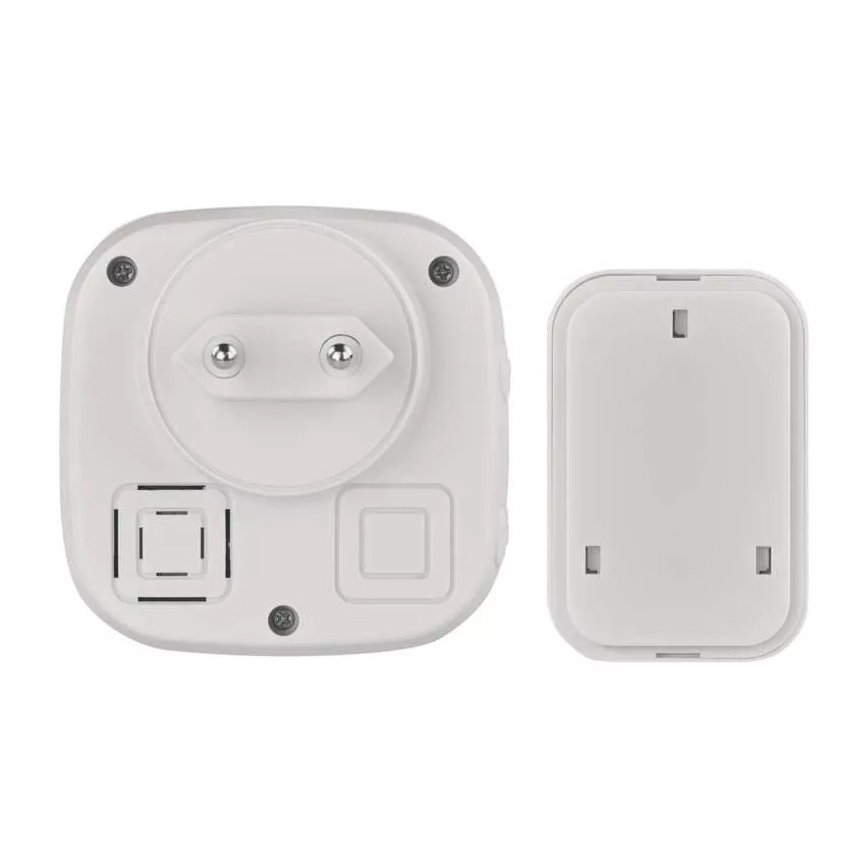 Langaton ovikello pistorasiaan 230V + 1xCR2032 IP44 harmaa