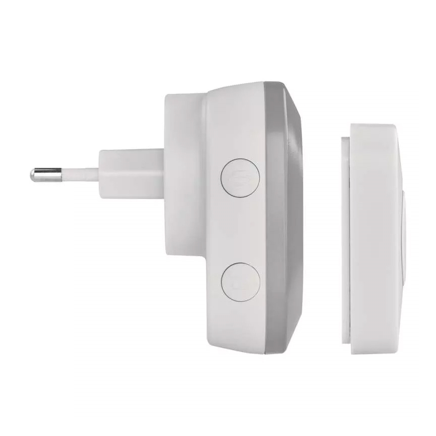 Langaton ovikello pistorasiaan 230V + 1xCR2032 IP44 harmaa