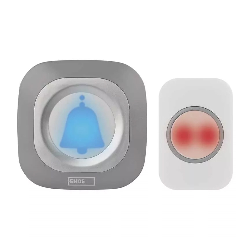 Langaton ovikello pistorasiaan 230V + 1xCR2032 IP44 harmaa