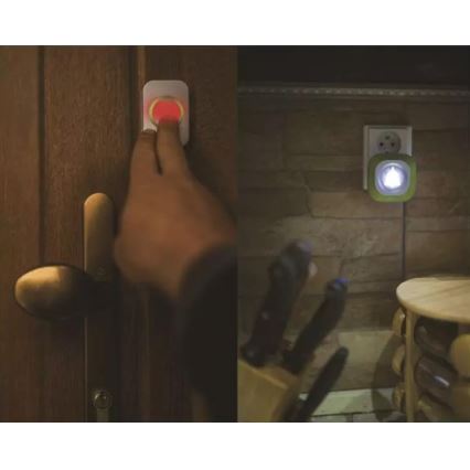 Langaton ovikello pistorasiaan 230V + 1xCR2032 IP44 vihreä