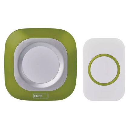 Langaton ovikello pistorasiaan 230V + 1xCR2032 IP44 vihreä