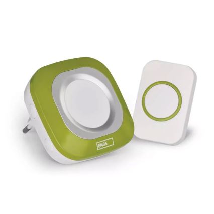 Langaton ovikello pistorasiaan 230V + 1xCR2032 IP44 vihreä