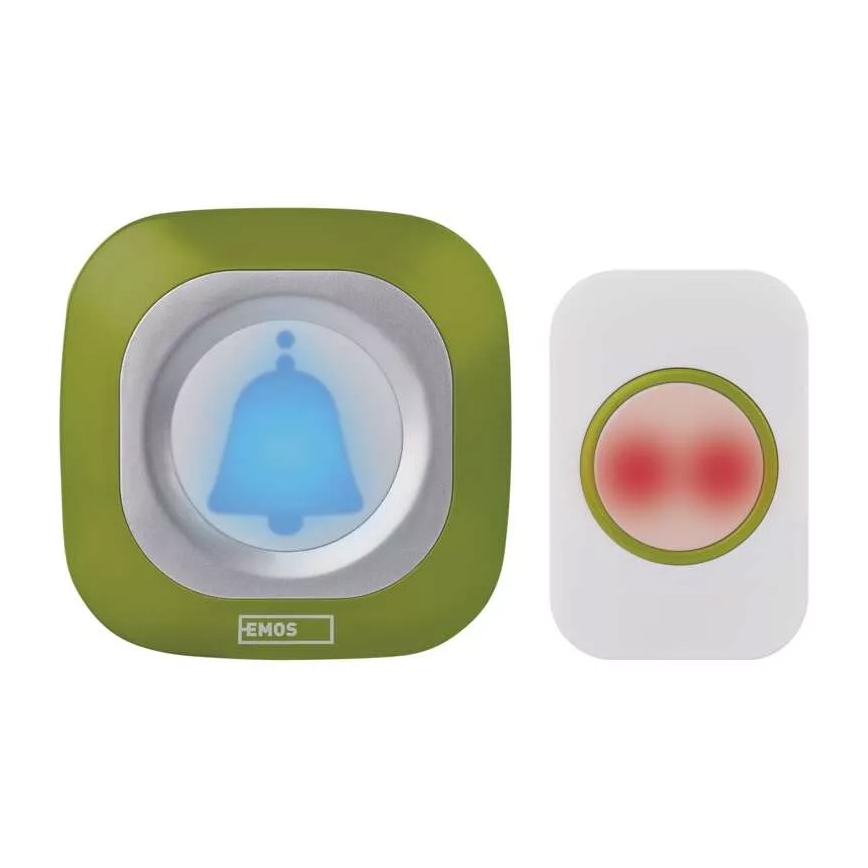 Langaton ovikello pistorasiaan 230V + 1xCR2032 IP44 vihreä