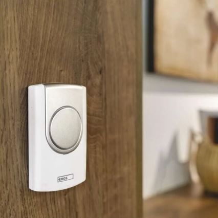 Langaton ovikello 3xAA/1xCR2032 IP44 valkoinen/hopea