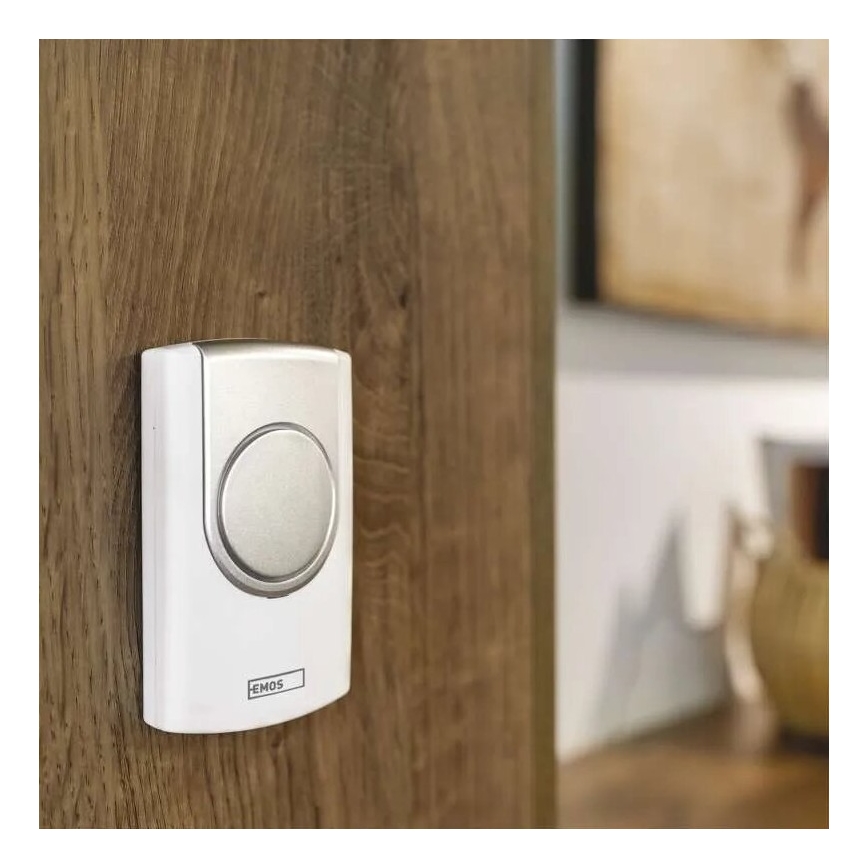 Langaton ovikello 3xAA/1xCR2032 IP44 valkoinen/hopea