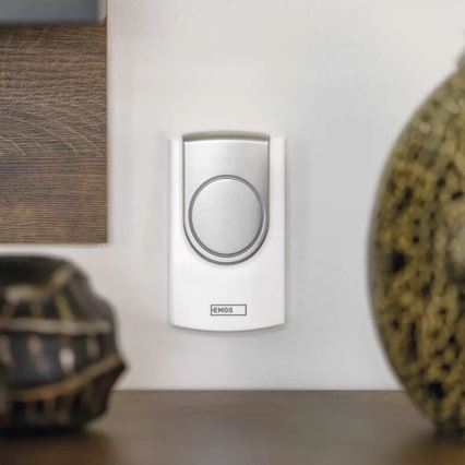 Langaton ovikello 3xAA/1xCR2032 IP44 valkoinen/hopea