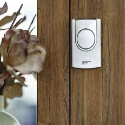 Langaton ovikello 3xAA/1xCR2032 IP44 valkoinen/hopea