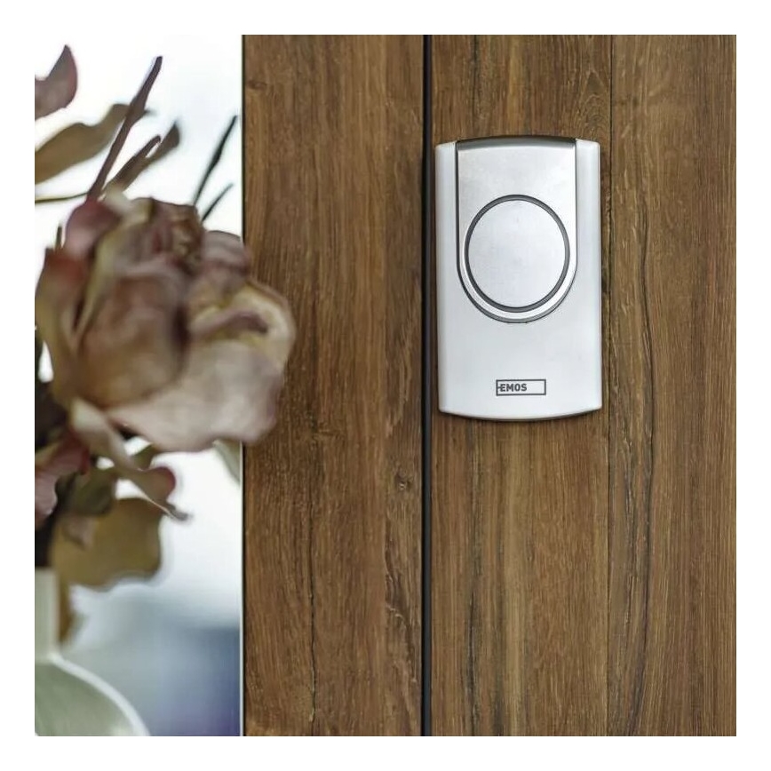 Langaton ovikello 3xAA/1xCR2032 IP44 valkoinen/hopea