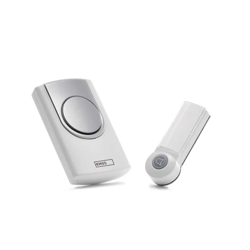 Langaton ovikello 3xAA/1xCR2032 IP44 valkoinen/hopea