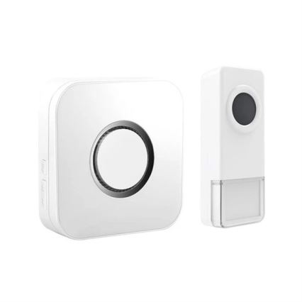 Langaton ovikello 3xAAA/1xA23 IP55 valkoinen