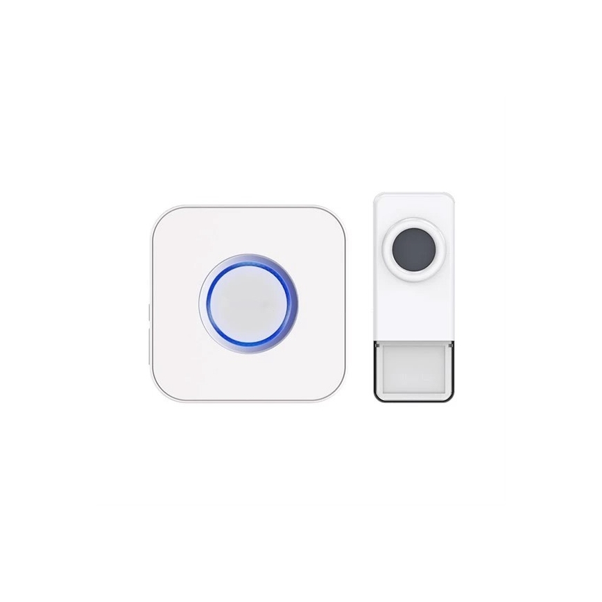 Langaton ovikello 3xAAA/1xA23 IP55 valkoinen