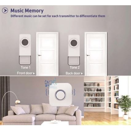 Langaton ovikello 3xAAA IP55 musta