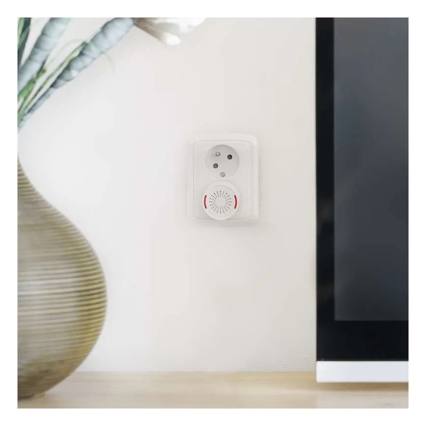 Langaton ovikello pistokkeeseen 230 V + 1 x CR2032, valkoinen