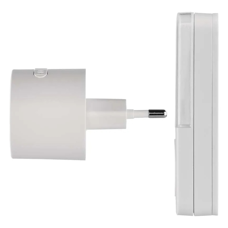 Langaton ovikello pistokkeeseen 230 V + 1 x CR2032, valkoinen