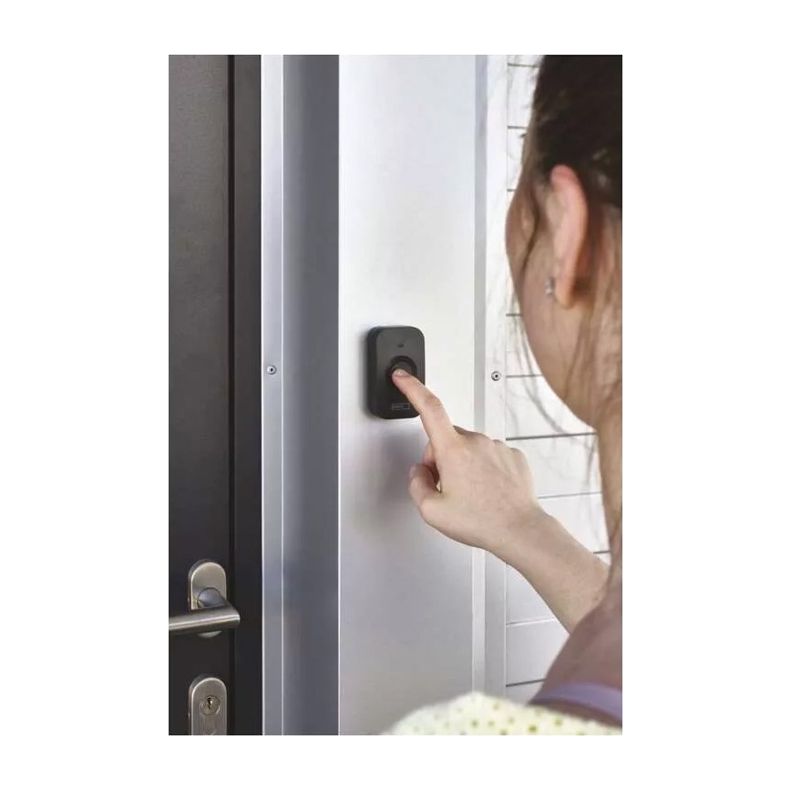 Langaton paristokäyttöinen ovikello 3xAAA IP56 musta