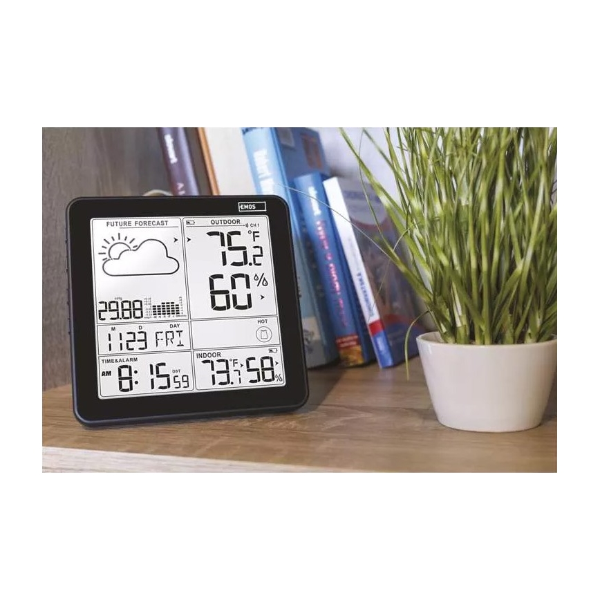 Langaton sääasema herätyskellon kanssa 3xAA + 2xAAA musta