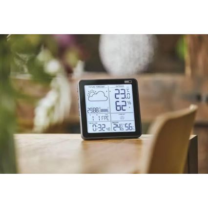 Langaton sääasema herätyskellon kanssa 3xAA + 2xAAA musta