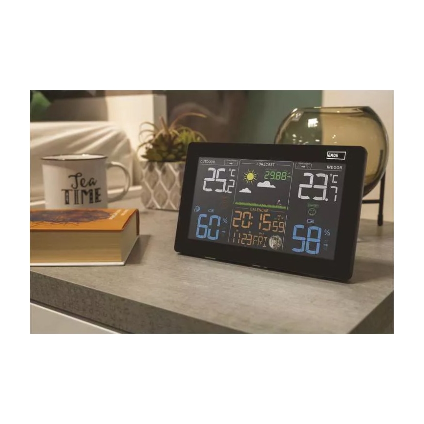 Langaton sääasema herätyskellon kanssa 5V/3xAAA + 2xAAA musta