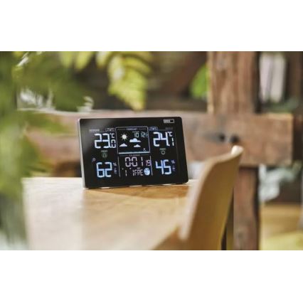 Langaton sääasema herätyskellon kanssa 5V/3xAAA + 2xAAA musta