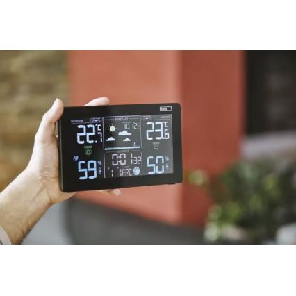 Langaton sääasema herätyskellon kanssa 5V/3xAAA + 2xAAA musta