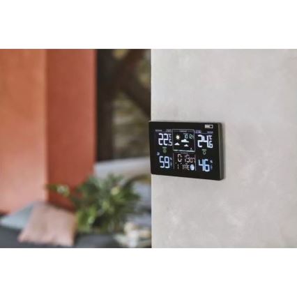 Langaton sääasema herätyskellon kanssa 5V/3xAAA + 2xAAA musta