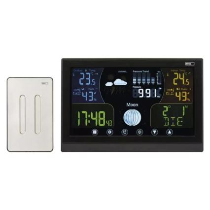 Langaton sääasema herätyskellon kanssa 3xAAA/5V + 2xAAA musta