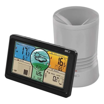 Langaton sääasema värillisellä LCD-näytöllä ja sademittari 3xAAA musta