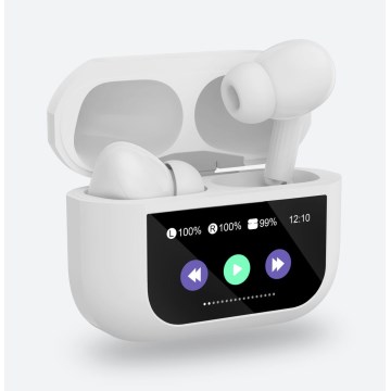 Langattomat kuulokkeet LCD-näytöllä 300 mAh + 2x 30 mAh valkoinen