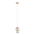 LARSO-riippuvalaisin vaijerilla, 1xE27/15W/230V, valkoinen/beige