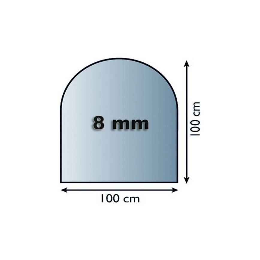 Lasi takan alle 1000x1000x8 mm puolikaari