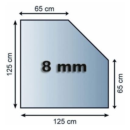 Lasi takan alle 1250x1250x8 mm viistetty neliö