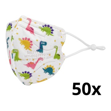 Lasten hengityssuojain FFP2 NR Lasten dinosaurukset 50kpl