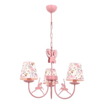 Lasten kattolamppu BALLENNA 3xE14/40W/230V vaaleanpunainen