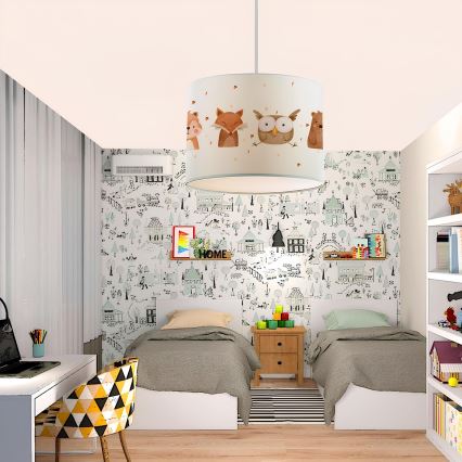 Lasten kattovalaisin CANDY 1xE27/40W/230V valkoinen/ruskea