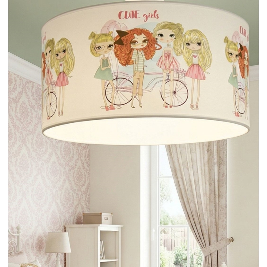 Lasten kattovalaisin GIRLS VIBES 1xE27/60W/230V, halkaisija 40 cm, tytöille
