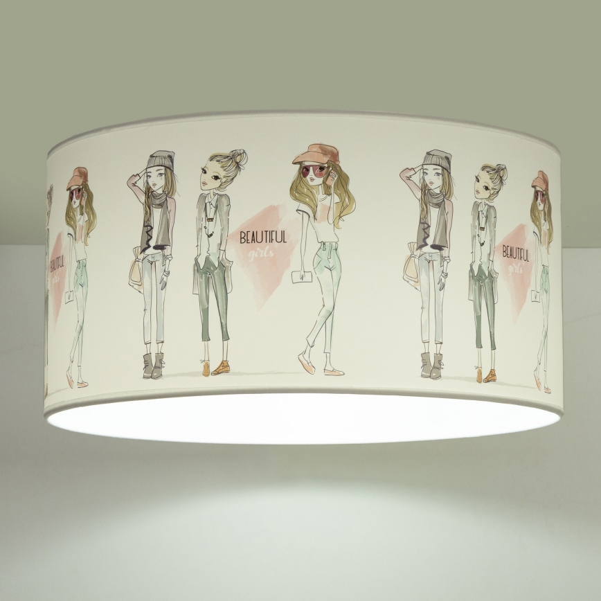 Lasten kattovalaisin GIRLS VIBES 1xE27/60W/230V, Ø 40 cm, tytöille