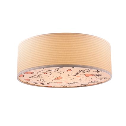 Lasten kattovalaisin KIDDY 2xE27/40W/230V beige/vaaleanpunainen