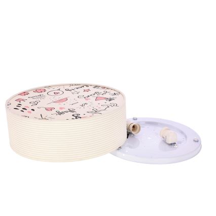 Lasten kattovalaisin KIDDY 2xE27/40W/230V beige/vaaleanpunainen