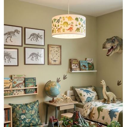 Lasten kattovalaisin KIDS ROOM 1xE27/60W/230V halkaisija 40 cm dinosaurus