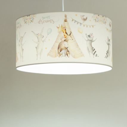 Lasten kattovalaisin KIDS ROOM 1xE27/60W/230V, halkaisija 40 cm, eläinaiheinen