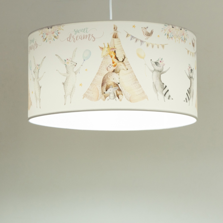 Lasten kattovalaisin KIDS ROOM 1xE27/60W/230V, halkaisija 40 cm, eläinaiheinen