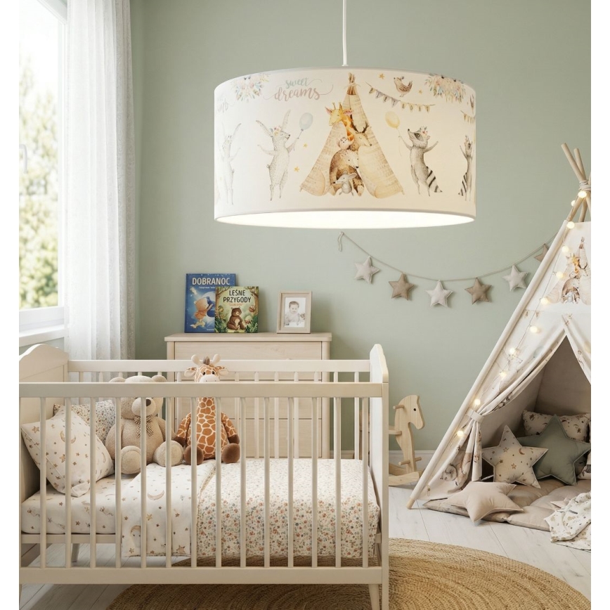 Lasten kattovalaisin KIDS ROOM 1xE27/60W/230V, halkaisija 40 cm, eläinaiheinen